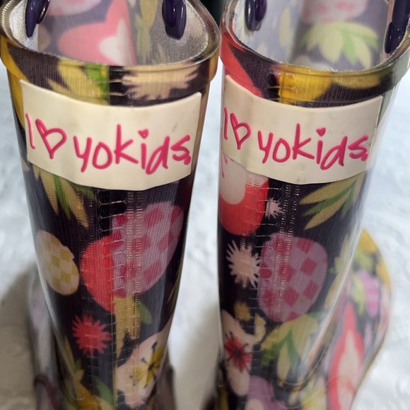 I love yokids Girls Rain Boots Size 4 - Picture 2 of 10